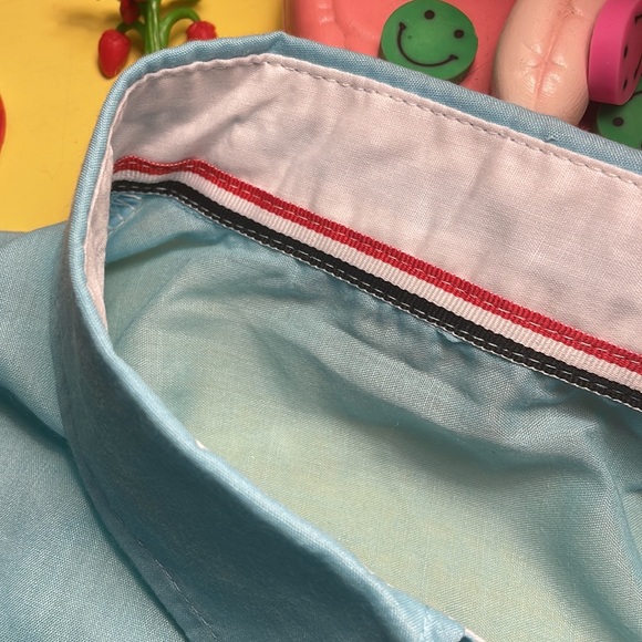 Beachy Teal Blue “Marine Team” Short Sleeve Button Up Shirt 👕 Pacific Coast - Picture 4 of 7